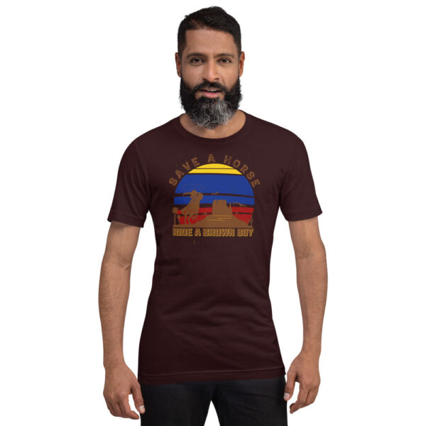 Save a Horse ride a Brown Boy Infvnte Unisex Tee - Image 6